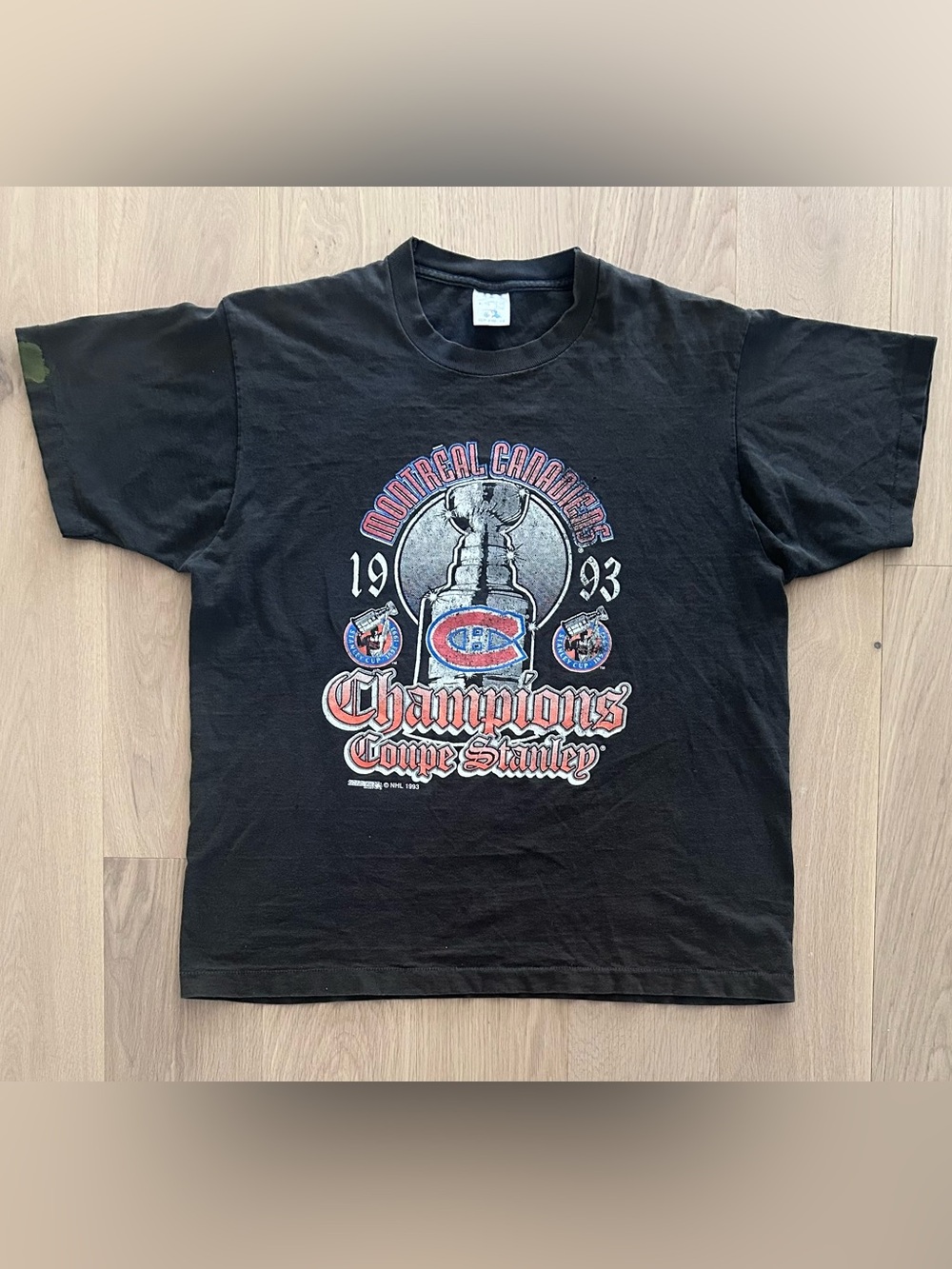 Vintage 1993 Montreal Canadiens Stanley Cup Champions Single Stitch Tshirt Read*